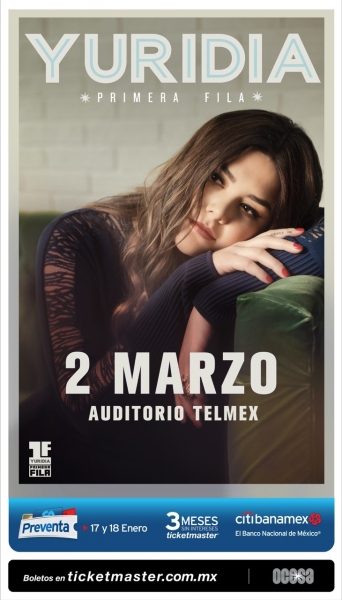 Yuridia regresa al Auditorio Telmex